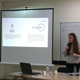 Gabriela Ruseva presenting the #CodincEU and Capital Digital projects at the ET2020 working group